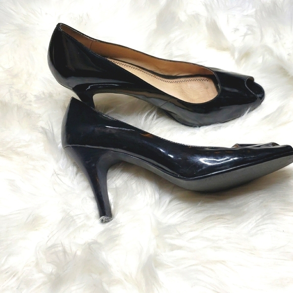 Nordstrom BP Peekaboo Black Patent Peep toe - Picture 1 of 10